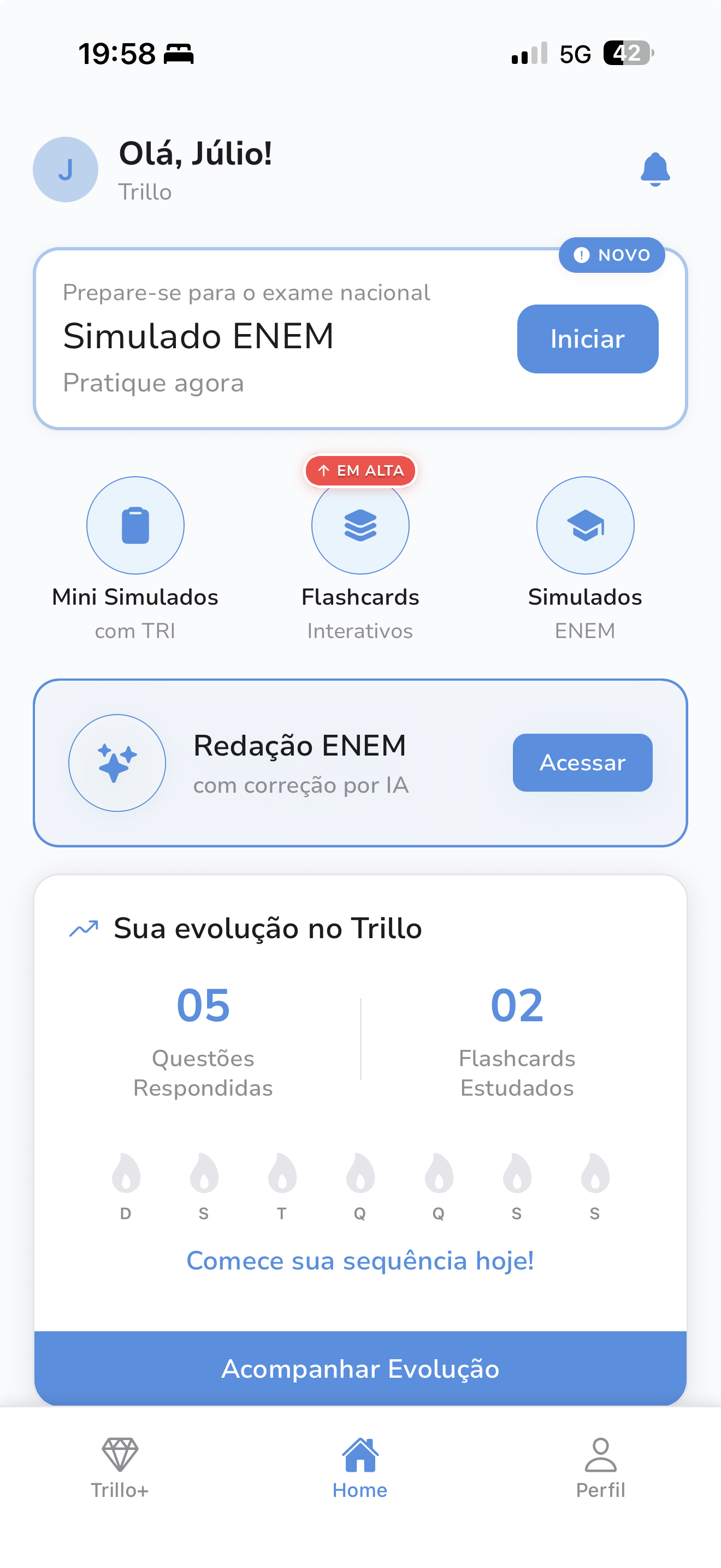 Screenshot do app Trillo